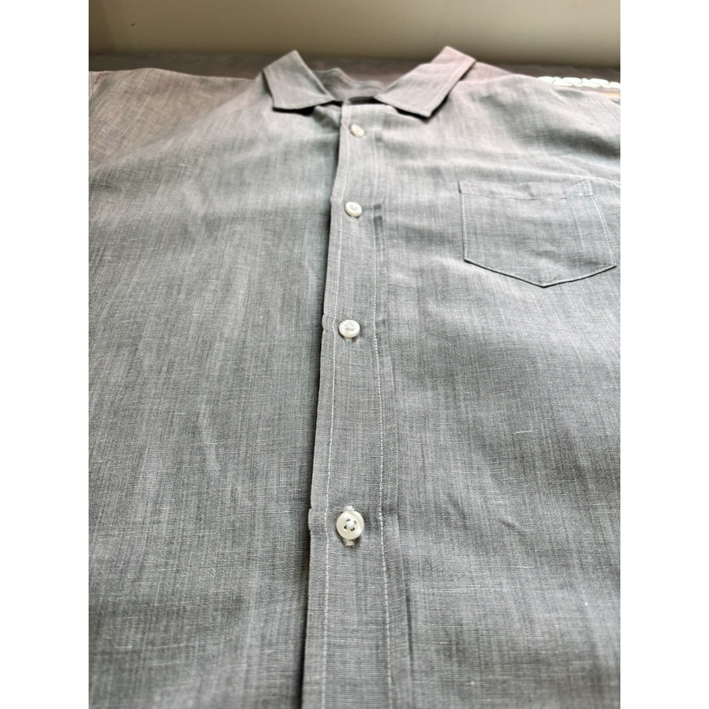 Frank And Eileen Linen Blend Long Sleeve Button Up Size XL Gray Relaxed Minimal - Picture 10 of 13